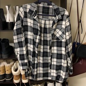 Black and white checkered flannel